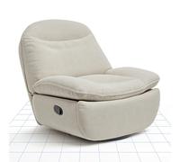 FLEXISPOT XC6 Fauteuil de Relaxation avec Bascule, Pivotant 360° avec Capacité de Charge 160Kg, Dossier Inclinable, Repose-Pied et Pochette, Beige
