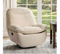 FlexiSpot XC6 Oval Fauteuil Relax, Inclinable et pivotant 360°, avec Poche latérale, Dossier et Repose-Pieds réglables, Beige