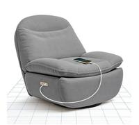 FlexiSpot XR6 Oval Fauteuil Relax électrique avec Fonction inclinable, Ports USB et Type-C, Fauteuil TV Rotatif à 360°, Gris