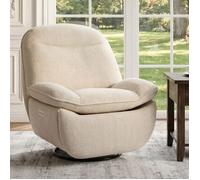 FlexiSpot XR6 Oval Fauteuil Relaxant, Fauteuil Électrique de Couchage avec USB, Canapé Pivotant avec Dossier Réglable, Beige