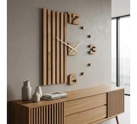 FLEXISTYLE Grande Horloge Murale geante XXL - Design Moderne silencieuse EKO Décoration pour Bureau, Salon, Chambre Coucher XXL 100 XL Aiguilles Blanches