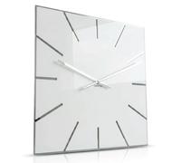FLEXISTYLE Grande Horloge Murale Moderne Exact 50 cm, Verre Acrylique et Miroir Acrylique, Silencieux, Salon, Chambre à Coucher (Blanc) z119-2
