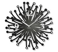 FLEXISTYLE Grande Horloge Murale Ovale Finezza Silent Non Ticking 50 cm en métal pour Salon Chambre à Coucher
