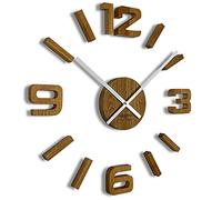 Horloge en chêne autocollante 3D DIY Eko z54g 75 d-1-x, 75 cm, Horloge en bois de chêne Flexistyle, horloge silencieuse OAK