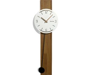 FLEXISTYLE Horloge murale grande sans tic-tac Naturale moderne bois XXL chêne salle de bain salon avec pendule blanc