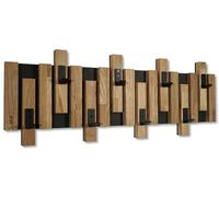 FLEXISTYLE Patère murale en bois de chêne à lamelles - Mini patère - Noir - 3 dimensions (80 cm)
