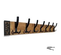 FLEXISTYLE Patère murale moderne en chêne - Design à lamelles - Panneaux à lamelles - Noir moderne et naturel - 3 dimensions (chêne, 80 cm)