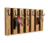 Lamelle porte-clés Portemanteau bois, chêne, crochet, patère, crochet mural, inox, portemanteau mural, panneau de vestiaire, pour hall, chambre d'enfant, chambre à coucher 40cm