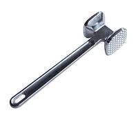 FLEXMAN Attendrisseur de Viande, Multifonctionnel Robuste en Alliage d'Aluminium Rond Argenté Double Face avec Poignée Ergonomique, Presse Purée pour Attendrir le Poulet, le Bœuf