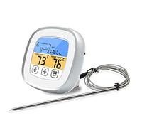 FLEXMAN Thermomètre À Viande, Thermomètre Numérique En Acier Inoxydable Pour Barbecue Avec Écran Tactile, Sonde De Température Pour Fumoir, Four, Pâtisserie, Huile, Barbecue (Blanche)