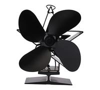 flexman Ventilateur Poêle à Bois, Ventilateur Poêle Chaleur à 4 Pales, Résistance Aux Hautes Températures, Ventilateur Cheminée Thermodynamique en Alliage d'Aluminium Faible Bruit