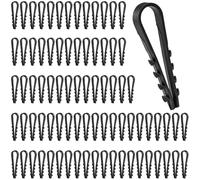FLEXNOVA Lot de 100 colliers de serrage à boucle - 5 à 10 mm - Collier de serrage en nylon en forme de U - Languettes enfichables - Chevilles à boucle pour fixation de câble (noir)