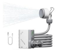 FLEXTAILGEAR Tiny Shower Douche de Camping Portable d'Extérieur avec Pompe, Tuyau de 2,2 m, 2500 mAh Charge USB-C, IPX7, 2 Modes de Débit, pour Le Jardin, Les Voyages, la Plage et Les Animaux