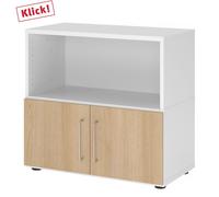 FlexWall | 2 HC | Portes + corps | avec pieds réglables - Blanc/Chêne