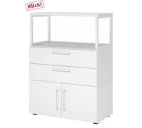 FlexWall | 3 HC | Portes + tiroirs + cadre | avec pieds réglables - Blanc/Blanc