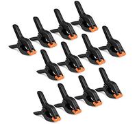 Flexzion Lot de 12 pinces à ressort robustes en mousseline avec dents réglables mobiles - 10,2 cm (lot de 12) clips en nylon de qualité supérieure pour travail du bois, œuvres d'art, toile de fond,