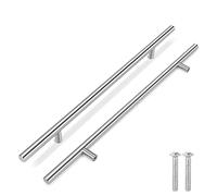Flexzion Lot de 25 poignées en T de 45,7 cm (trou central de 28,7 cm) en acier inoxydable pour porte, armoire, tiroir, meubles avec vis de montage