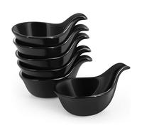 Flexzion Lot de 6 petits bols à tremper en céramique avec poignée, tasses à condiments, plats à sauce soja, ramequins en porcelaine, porte-sauce, conteneurs pour petits plats d'accompagnement, sauces,