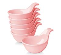 Flexzion Lot de 6 petits bols en céramique pour trempage avec poignée, tasses à condiments, plats à sauce soja, ramequins en porcelaine, porte-sauce, récipients pour petits plats d'accompagnement,