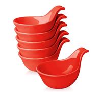 Flexzion Lot de 6 petits bols en céramique pour trempage avec poignée, tasses à condiments, plats à sauce soja, ramequins en porcelaine, porte-sauce, récipients pour petits plats d'accompagnement,