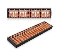 Flexzion Plastique Abacus Arithmétique Soroban Kid's Calcul Outil 17 Digits tiges 5 Perles Bois Plastique Comptage Oriental Calculator Portable 1