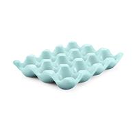 Flexzion Plateau à œufs en céramique pour 12 tasses - Support à œufs en porcelaine - Organisateur de rangement décoratif pour réfrigérateur - Présentoir de comptoir de cuisine