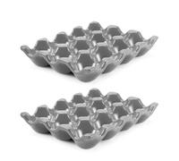 Flexzion Porte-œufs en céramique avec 12 tasses - Une douzaine de bacs à œufs en porcelaine organisateur de rangement support de service décoratif vaisselle pour réfrigérateur comptoir affichage