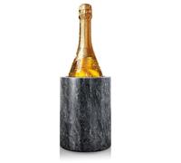 Flexzion Refroidisseur de vin en marbre pour bouteilles - Refroidisseur à champagne et porte-ustensiles en marbre multifonction pour cuisine - Seau de refroidissement de bouteille de vin en pierre