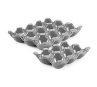 Flexzion Support à œufs en céramique pour réfrigérateur pour 12 + 6 tasses - Plateau à œufs en porcelaine pour 18 œufs en porcelaine - Support de service décoratif pour réfrigérateur, comptoir,