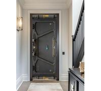 FLFK 3D Porte de science - fiction avec clavier Autocollant Porte Affiche pour Cuisine Chambre Salle de Bain Auto-adhésif Amovible Murale Décoration 85X215cm