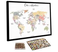 flinelife Tableau d'affichage carte du monde, 40,6 x 30,5 cm, carte du monde de voyage avec épingles, parfait pour les couples ou comme cadeau de départ à la retraite