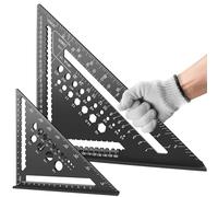 Flintronic 180+300 mm Equerre Menuisier, 2 Pcs Equerre de Charpentier, Aluminium Regle Multifonctionnels, avec Crayon de Charpentier Plat* 2, pour Charpentier, Couvreur, Ingénieur
