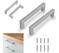 flintronic 2 Pièces Poignée de Meuble Cuisine Argent, Entraxe 160mm, Poignet de Porte Cuisine et Armoire, Meuble en Acier Inox Poignées pour Bureaux, Tiroirs, Armoires, Placard