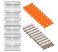 Flintronic 20 pièces Lame Grattoir de Rechange, Grattoir Vitre, Grattoir Vitrocéramique, Racloir, Racloir Vitrocéramique, Métal/Plastique Lames Rechange Pour Grattoir, Avec emballage indépendant