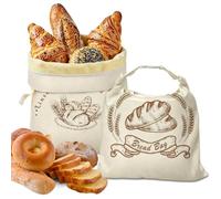 flintronic 2pcs Sacs à Pain Réutilisables en Cire d'abeille, 41x32 CM Sac à Pain en Coton avec Fermeture Éclair, pour Le Pain Fait Maison et Les Produits de Boulangerie, Fruits, Légumes