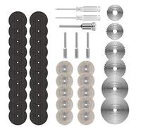 Flintronic 36PCS Mini Disque Diamant à Tronçonner, Disques de Coupe pour Dremel, HSS en Résine Lame Scie Circulaire avec 5 Mandrins SC et 2 Tournevis pour Couper Bois, Métal, Plastique, Pierre