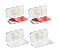 Flintronic 3mm Ultra Mince Aimant Porte Placard, Lot de 4 Loquet Magnétique Puissant, Acier Inoxydable Antirouille, Auto-adhésif, Sans Perçage, pour Armoire, Tiroir, Porte Coulissant, Salles de Bains