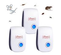 Flintronic 3PCS Ultrason Souris Répulsif à Souris, Répulsif à Ultrason Antiparasitaire, Intérieur Répulsif Anti Moustique Ultrason, Appareil Anti Cafards Araignées Rats Fourmis Insectes