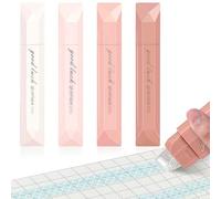 Flintronic 4 Pcs Scotch Double Face, 5M*6mm Rouleau de Colle, Colle à Ruban Adhésif, Propre, Portable, Ruban Cadeau Emballage, Roller Colles pour Scrapbooking, Papier Cadeau, Album Photo, École,Bureau