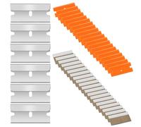 Flintronic 40 pièces Lame Grattoir de Rechange, Grattoir Vitre, Grattoir Vitrocéramique, Racloir, Racloir Vitrocéramique, Métal/Plastique Lames Rechange Pour Grattoir, Avec emballage indépendant