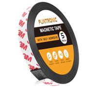 Flintronic 5M Bande Magnétique Adhesive, 1.5CM x 1.5MM Aimant Autocollant | Bandes Organisée Souple Aimantée Magnétiques Forte, Velcro Autocollant avec Adhésive pour DIY Aimants, Organiser, Présenter