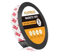 Flintronic 5M Bande Magnétique Adhesive, 2CM x 1.5MM Aimant Autocollant | Bandes Organisée Souple Aimantée Magnétiques Forte, Velcro Autocollant avec Adhésive pour DIY Aimants, Organiser, Présenter