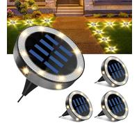 flintronic 6LED Lampe Solaire Extérieur, 4pcs Luminaire Jardin Au Sol Eclairage, Etanche IP44 Lampe Solaire Spot Encastrable Pour Chemin Terrasse Cour Souterraine
