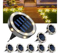 flintronic 6LED Lampe Solaire Extérieur, 8pcs Luminaire Jardin Au Sol Eclairage, Etanche IP44 Lampe Solaire Spot Encastrable Pour Chemin Terrasse Cour Souterraine