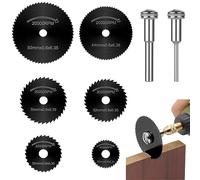 Flintronic 6PCS Lame de Scie Circulaire, HSS Mini Disque Diamant à Tronçonner, Disques de Coupe pour Dremel, Mini Outils de Coupe avec 2 Bielle pour Couper Métal, Bois, Plastique