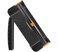 flintronic A4 Massicot 12 Pouces, Règle Titane Guillotine Coupe Papier avec Sécurité Système et Remplaçable Lame (Règle Latérale Incluse) pour Papier Craft, Coupons, Étiquettes et Cartes 38CM