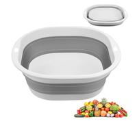 Flintronic Bassine Pliable, 3.5 LBassine Retractable Nettoyage Ménager Petite Bassine Bucket, Pliable Retractable Lavabo Multifonction, pour Salle de Bains, Cuisine, Jardin, Camping, Gris