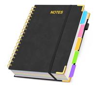 flintronic Carnet de Notes, Cahier à Spirale B5, avec Sac de Rangement et 5 Intercalaires Amovibles, ne Transpire pas l’Encre, Papier Crème Anti-fatigue Oculaire, 100 g/m², 150 Feuilles / 300 Pages