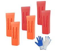 Flintronic Coins D'abattage, 6 Pièces Coin Bucheron Fendre pour D'arbres, Coin Eclateur Bois à Impact Élevé pour Couper l'arbre, Cales D’abattage pour Tronçonneuse [6", avec Gant]
