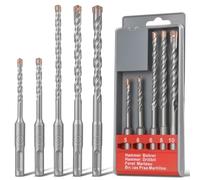 Flintronic Foret à Béton, 5pcs Foret Carrelage, Forets SDS Plus, Jeu de Forets à Béton, avec 4 taillants en carbure et double vis, pour Percer Dans le Bétons, Brique, Pierre, Ø5/6*115mm+Ø6/8/10*165mm
